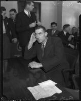 Pete Schneider on trial for manslaughter, Los Angeles, 1935