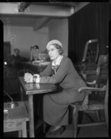 Aimee Semple McPherson, photographed at the witness stand