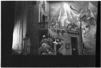 Ballet dancers on stage in the Ballet Russe de Monte Carlo performance of "Ghost Town," Los Angeles, 1940