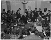 State Relief Administrator Walter Chambers addressing members of the Worker's Alliance, Los Angeles, February 27, 1940