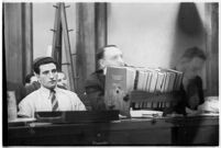 Albert Dyer with his lawyers William Neeley and Ellery Cuff in court, Los Angeles, 1937