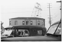 Drive-in restaurant customers, Los Angeles, 1937