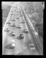 Freeway traffic in Los Angeles, Calif., 1953