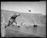 College football practice at Los Angeles Memorial Coliseum, circa 1935