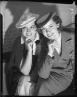 Actress Marsha Hunt poses for the camera with sister Marjorie