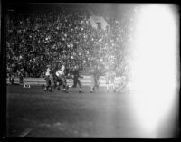 Play during match between USC and UCLA at the Los Angeles Memorial Coliseum, 1935