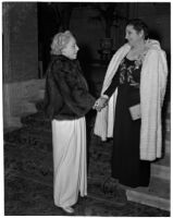 Two women at the charity ball of the Junior Auxiliary of the Jewish Home for the Aged at the Biltmore Hotel, Los Angeles, February 11, 1940