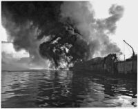 Markay oil tanker explosion in L.A. Harbor, Los Angeles, 1947