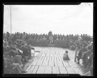 Speaker at the dedication of Arroyo Seco Parkway, Los Angeles, 1940