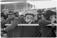 Spectators on opening day of Santa Anita's fourth horse racing season, Arcadia, December 25, 1937