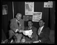 William Pitts, Samuel Yorty and Wilbur J. Bassett at AFL Union Industries Show in Los Angeles, Calif., 1954