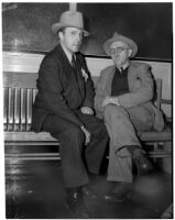 Nevada prospecter Jack "Diamondfield" Davis with Hollywood millionaire sportsman Dr. Ralph Wagner, Los Angeles, 1930s