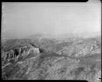 Landscape of forest fires burning in Altadena, California, October 1935