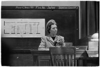 Mrs. Zella Jeffers, accused of engaging in immoral acts with her husband, Reverend Joseph Jeffers, in front of guests in their home, Los Angeles, 1939