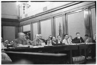 View of the courtroom where child-murderer Albert Dyer's trial began, Los Angeles, 1937