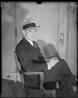 Dave Getzoff posing in chair, Los Angeles, circa 1928