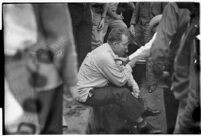 Unidentified man injured during a workers' strike, Los Angeles, 1937