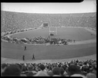 President Franklin D. Roosevelt’s motorcade at Los Angeles Memorial Coliseum, October 1, 1935