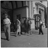 Police and strikers outside Paramount Pictures during the Conference of Studio Unions strike, Los Angeles, October 19, 1945