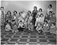 Women and children gather in support of the United Mill, Mine, and Smelter Workers Union who were on strike during the building of the Colorado River Aqueduct, Los Angeles, 1937