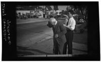 Screenshot from a film used by the prosecution at the DeWitt Clinton Cook murder trial of Cook re-enacting his murder of Anya Sosoyeva, Los Angeles, October 11, 1939