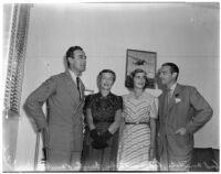 British nobles Lord and Lady Louis Mountbatten with their daughter Patricia and southern California host, Douglas Fairbanks, Jr., Los Angeles, October, 1941