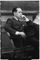 Accused murderer Paul A. Wright in court, Los Angeles, 1938