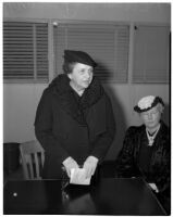 Secretary of Labor Frances Perkins with Antoinette Jones, Los Angeles, 1940