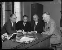 Chinese civic leaders promise peace to police administration, Los Angeles, 1935