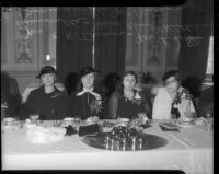 C. H. Turner, L. S. Rounsavelle, Charl Williams, and Aimee Semple McPherson at unknown event, circa 1935