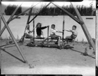 Kidnapping victim William F. Gettle's four children at play, after their father's safe return home. Circa May 15, 1934