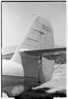 Close-up view of Tupolev ANT-25 aircraft flown from Moscow to San Jacinto, CA, breaking the world record for long-distance flight. July 14, 1937