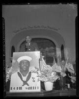 Carl Johnson speaking at the 1942 convention of the NAACP in Los Angeles, 1942