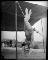 Circus performer Ruby Woods poses beneath the big top, Los Angeles, 1935