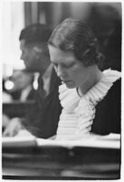 Murder suspect Gladys Carter in a courtroom, Los Angeles, 1935