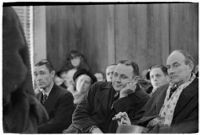 Police Captain Earle E. Kynette sits in court after being charged with conspiracy to commit murder, Los Angeles, 1938