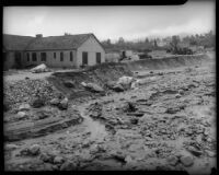 Channel for flood waters, Los Angeles, 1934