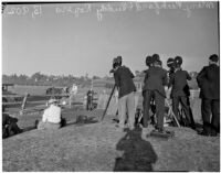 Mary Pickford and Buddy Rogers being filmed at a ranch, Los Angeles, 1936