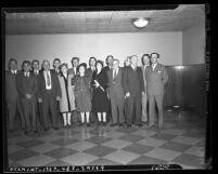 Sixteen members of Mankind United at 1942 sedition-conspiracy trial in Los Angeles, Calif