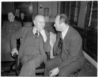 Harry L. Ferguson and A. Brigham Rose at the liquor license bribe trial, Oct. 1939 - May 1940