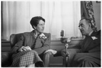 German author Erika Mann with her father, author Thomas Mann, Los Angeles