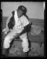 Booker T. McDaniels, pitcher for Los Angeles Angels, 1949