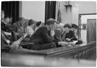 Jury selected for the trial of Police Captain Earle E. Kynette and his subordinate officers Roy J. Allen and Fred A. Browne, Los Angeles, 1938