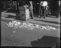 Unswept streets, Los Angeles, circa 1935