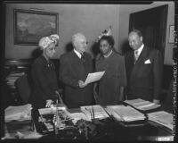 Mayor Fletcher Bowron proclaims Negro History Week in Los Angeles (Calif.)