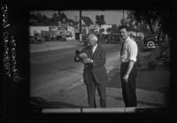 Screenshot from a film used by the prosecution at the DeWitt Clinton Cook murder trial of Cook re-enacting his murder of Anya Sosoyeva, Los Angeles, October 11, 1939