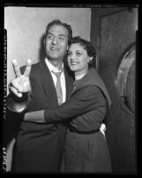 Edward R. Roybal and wife Lucille on election night in Los Angeles, Calif., 1954