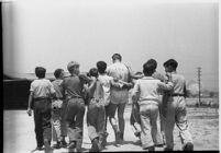 Boys taking part in a free summer camp organized by Los Angeles Sheriff Eugene Biscailuz. Circa July 1937