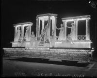Grecian-themed float created for the Hoover Dam Power Inaugural, Los Angeles, 1936