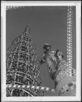 Simon Rodia and his Watts Towers, portrait